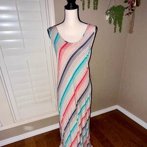 Gibson Latimer Multicolor Striped Maxi Dress
